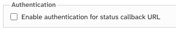 Captura de pantalla de la casilla de verificación de autenticación de la URL de callback de estado
