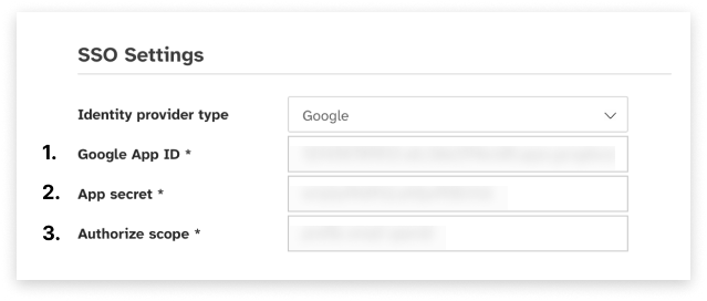 Screenshot of the settings page