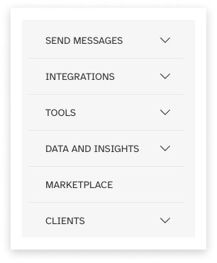 screenshot of modica's omni account main side-menu